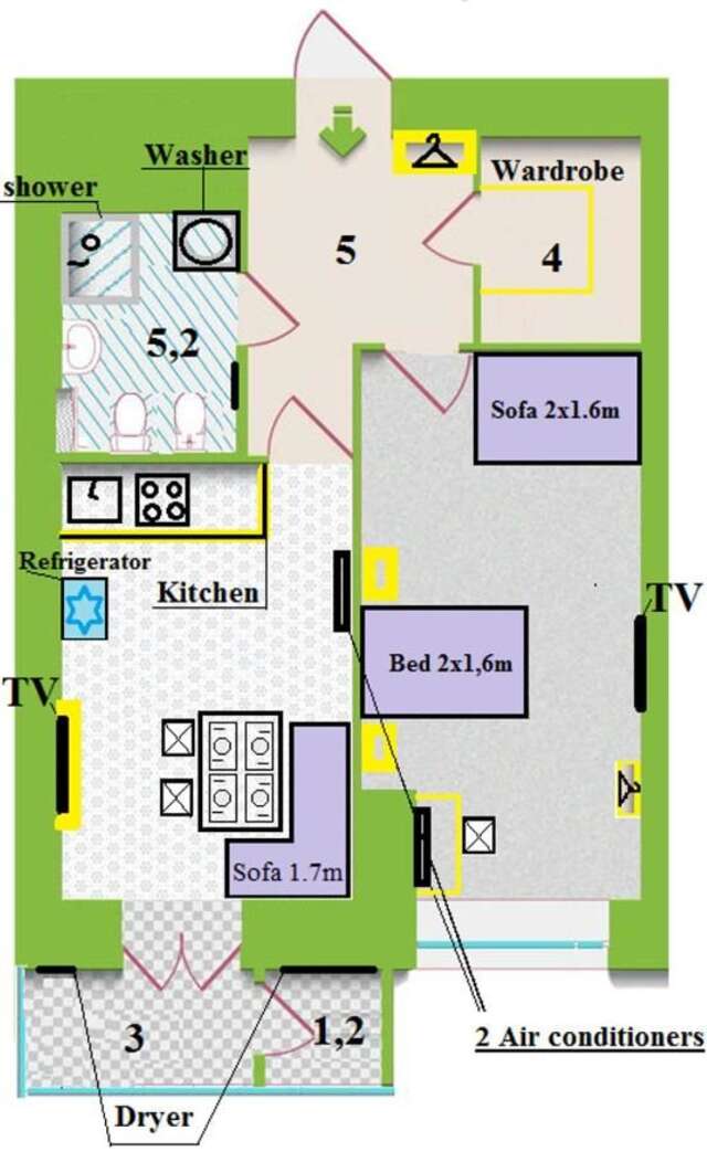 Апартаменты The best apartment in Kiev Black & White Киев-42